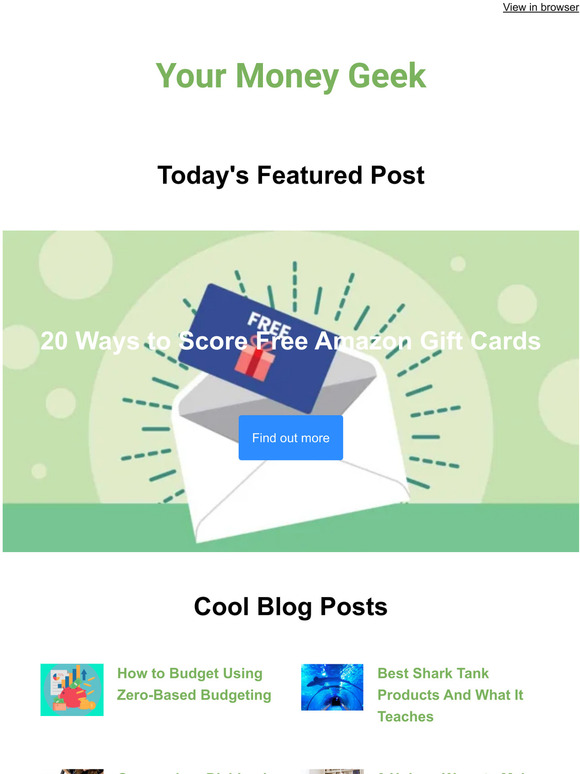 Score Free Amazon Gift Cards! + Make Money Tutoring + Zero Based Budgeting