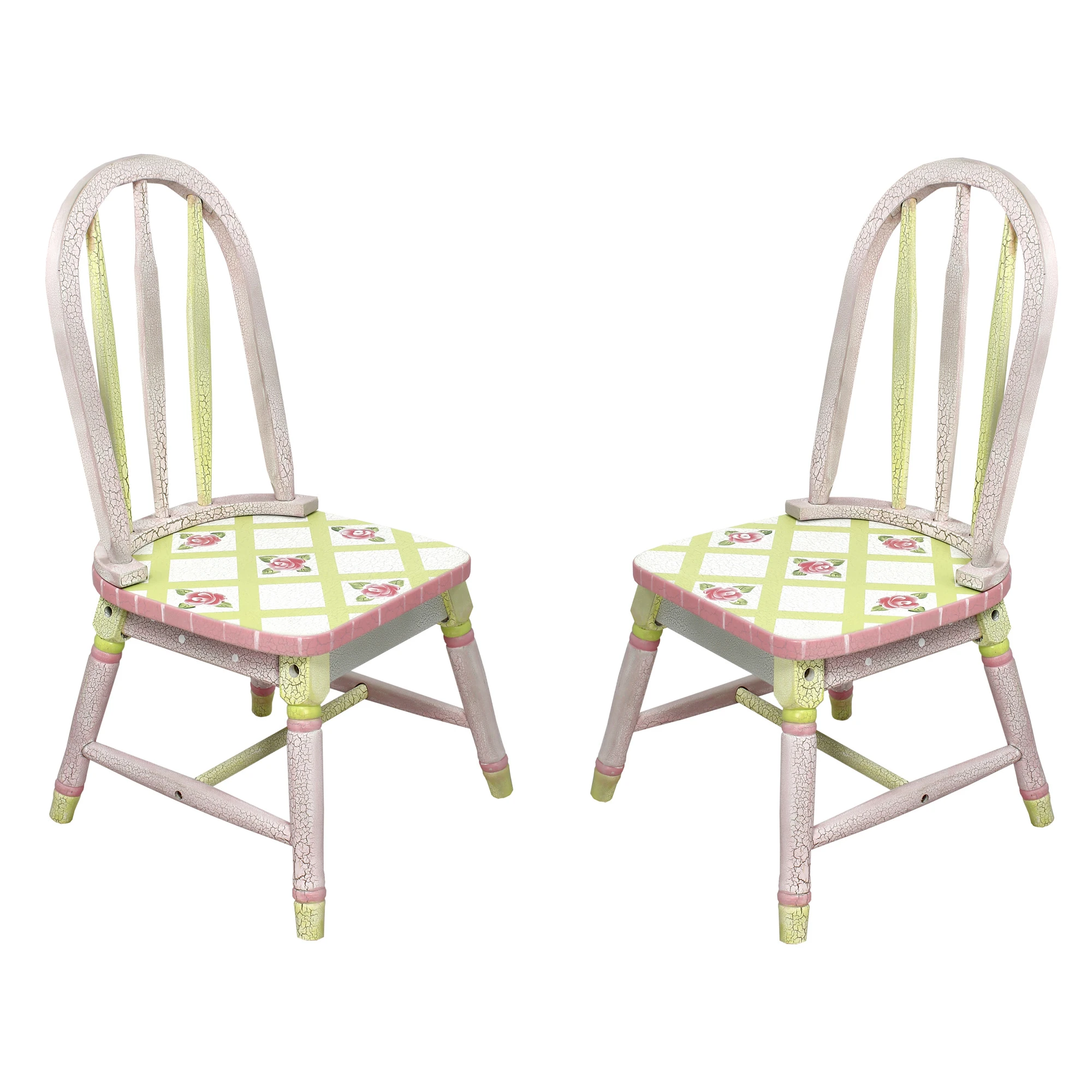 Image of Crackled Rose Set of 2 Chairs