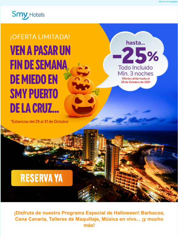  Ven a pasar un fin de semana de miedo Hasta un -25 de descuento!