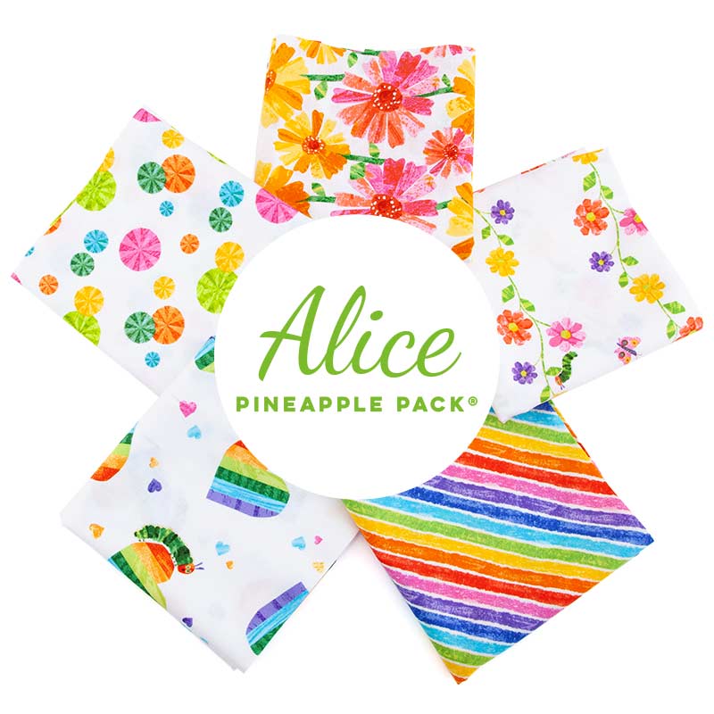 Pineapple Fabrics Who's Hungry? Eric Carle prints for 5.49 Milled