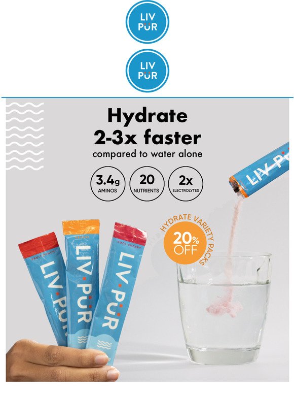 Save 20% on Hydrate variety packs
