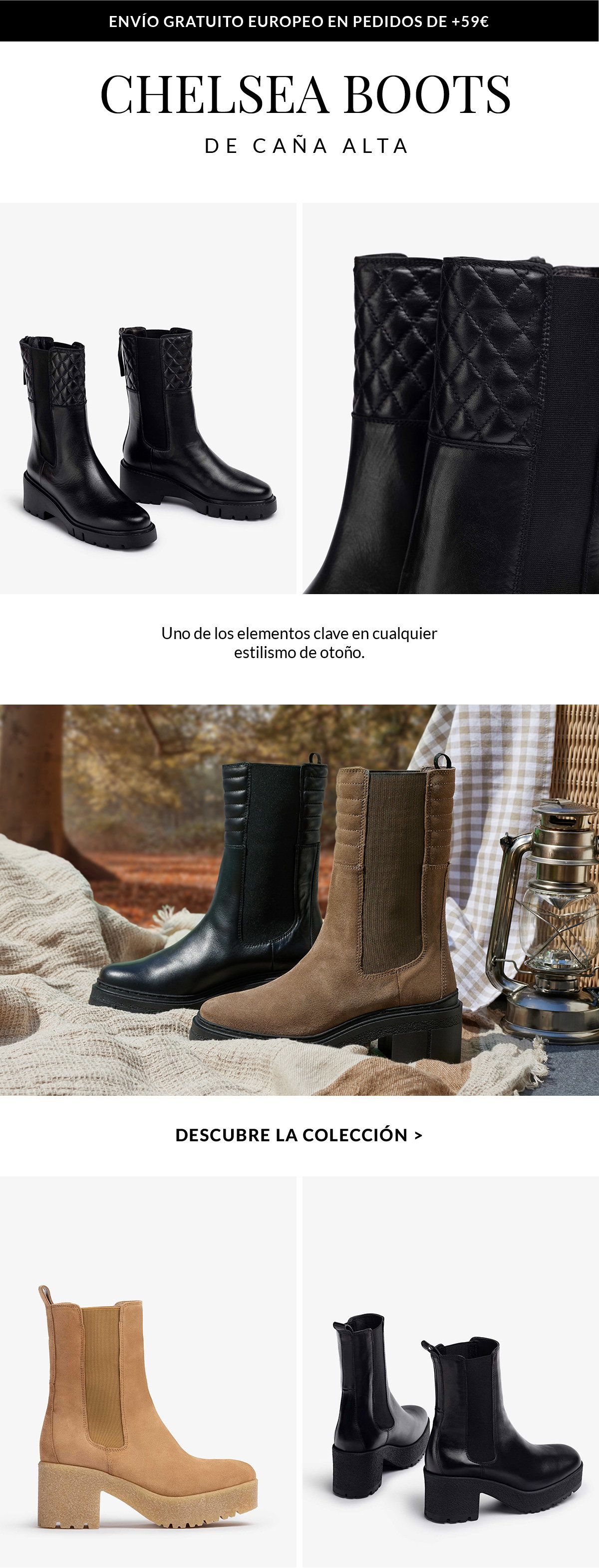Unisa: Botines Chelsea de caa alta | Milled
