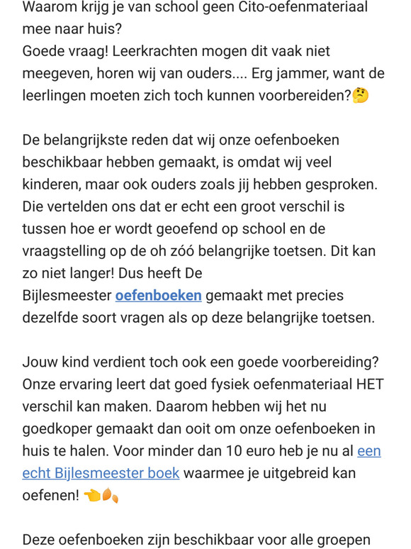 Waarom krijg je van school geen Cito-oefenmateriaal mee naar huis? (HERFSTACTIE)