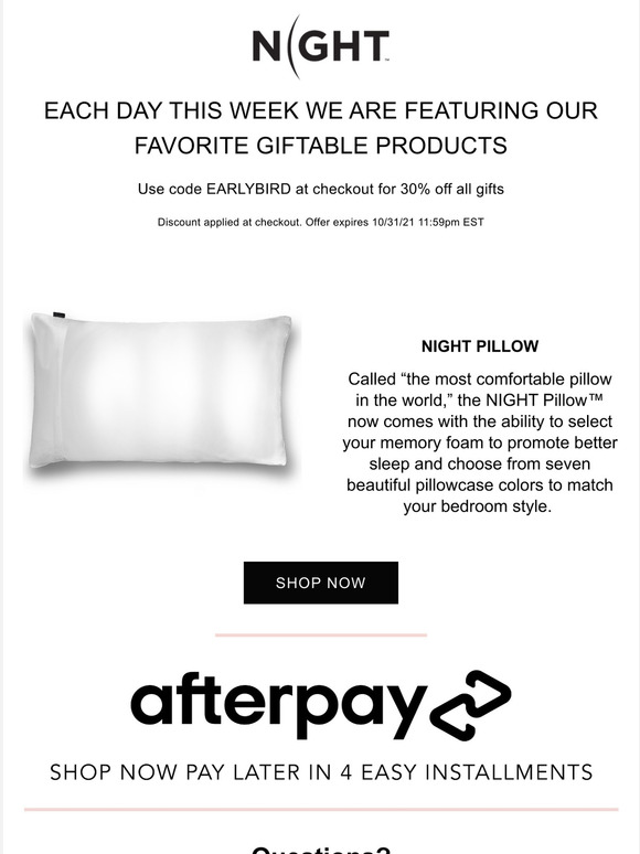 night pillow discount