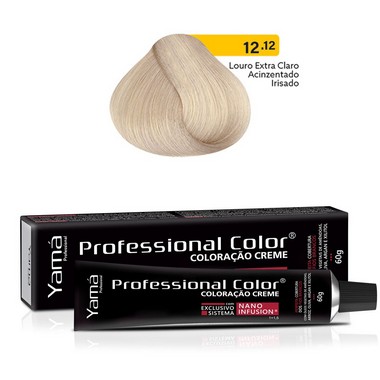 Coloração Yamá Creme Professional Color Nano Infusion 12.12 Louro Extra Claro Acinzentado Irizado 60g
