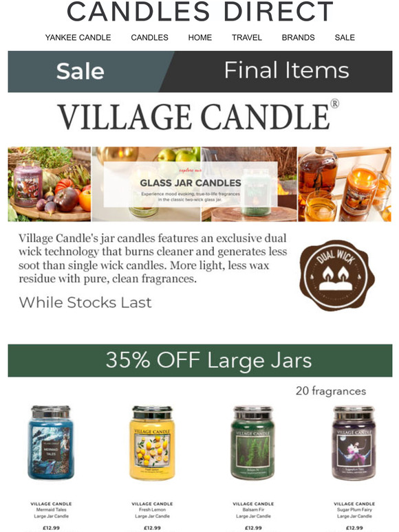 Village Candle - CLEARANCE - LAST 40 Fragrances Left !