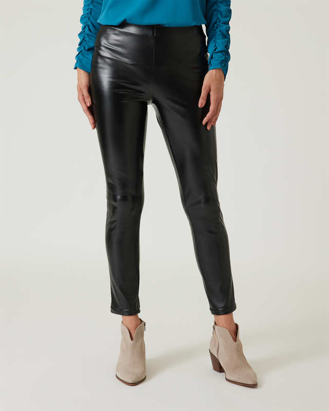 Thermo-Leggings aus Leder-Imitat