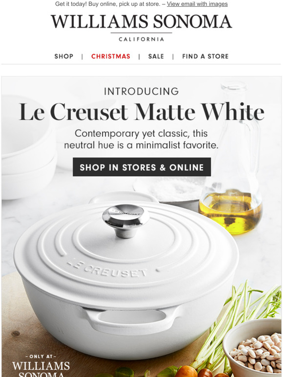 WilliamsSonoma Introducing Le Creuset Matte White Milled