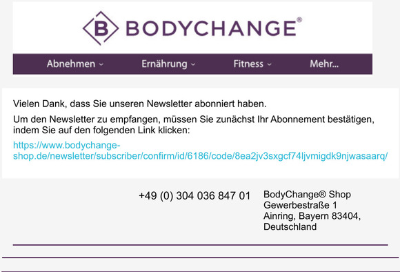 Newsletter Anmeldung Besttigung