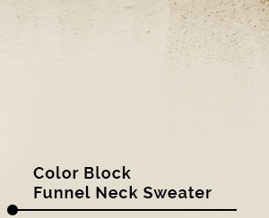 Color Block Funnel Neck Sweater