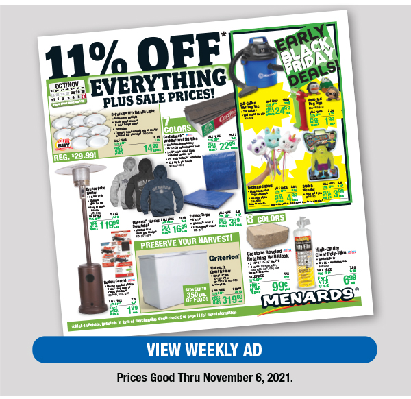 Menards: Early Black Friday Deals & 11% OFF* Plus Sale Prices!