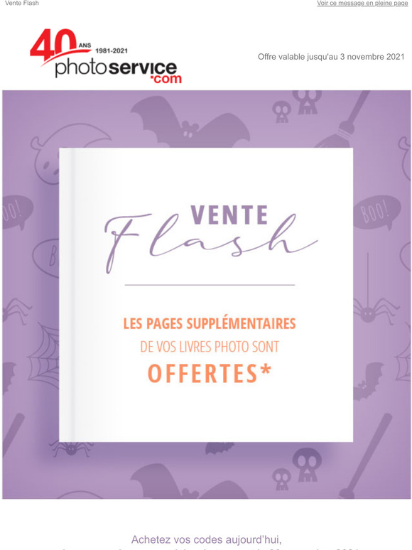 Vente Flash : vos pages supplmentaires offertes !