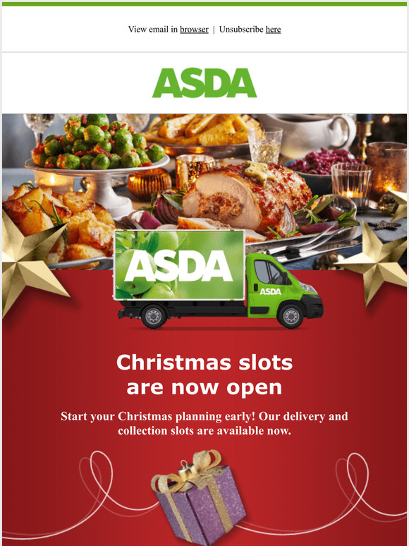 at Asda Book your Christmas delivery or collection slot Milled