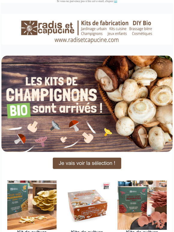 Radis et Capucine : nos kits champignons Bio sont arrivs ! 