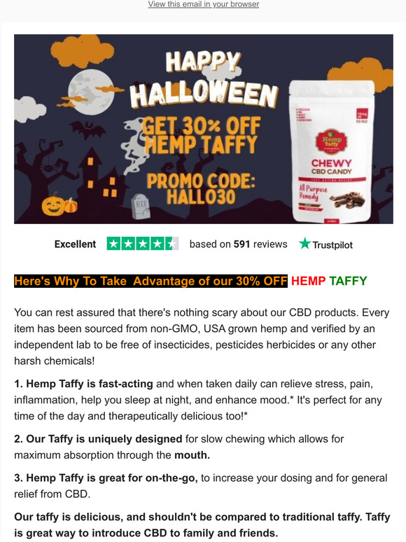 BOO! 30% Off CBD For Halloween 
