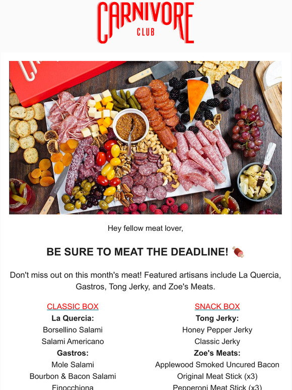 Carnivore Club.coDried Cured MeatoftheMonth Cl November's box is