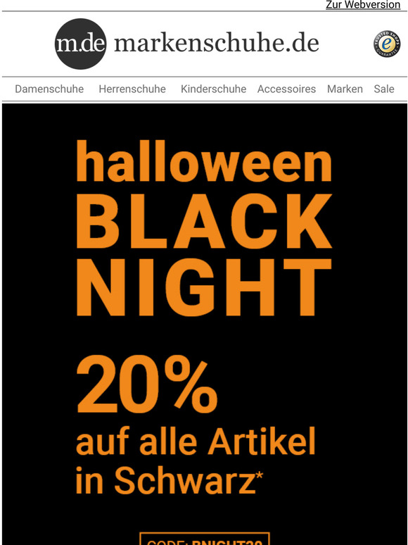 Halloween Black Night  20% auf alles in Schwarz*
