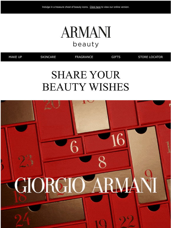 Armani Beauty Discover the Armani beauty Advent Calendar Milled