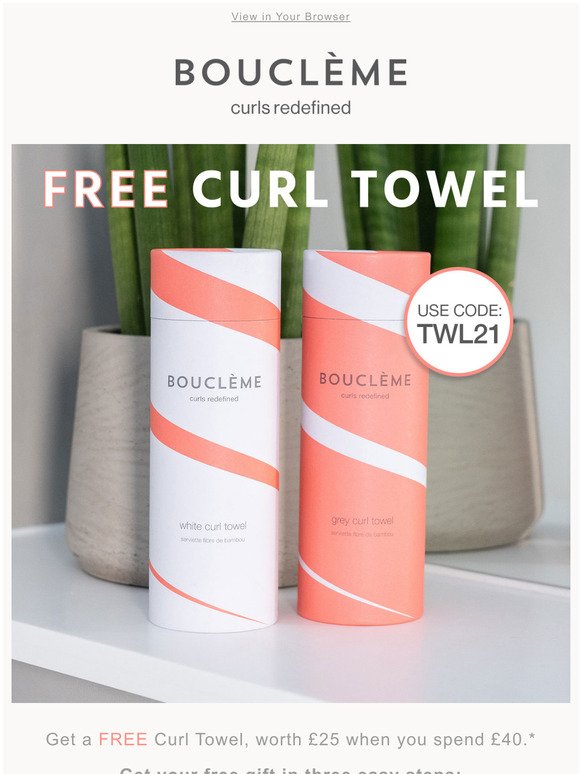 Your free Curl Towel is waiting 