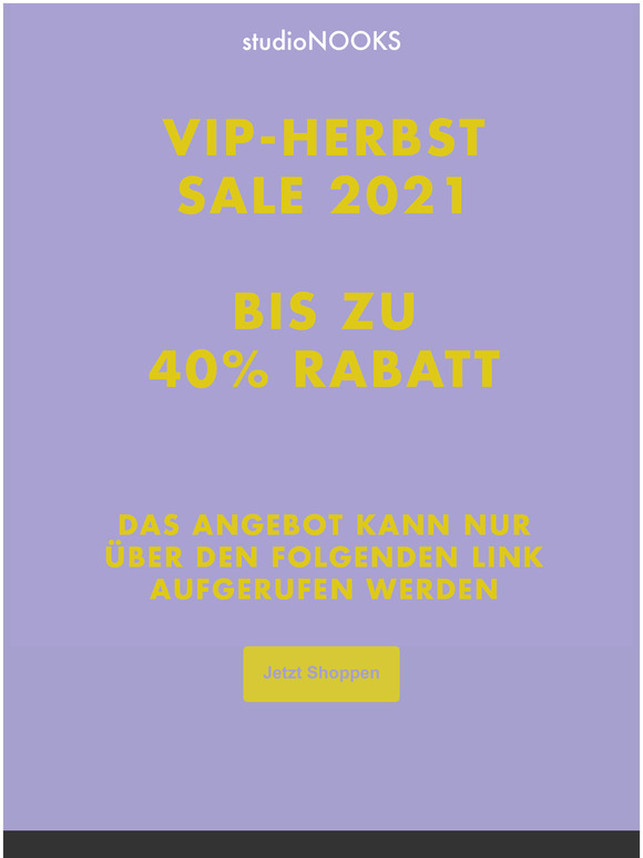 VIP-Herbst Sale | Bis zu 40% Rabatt