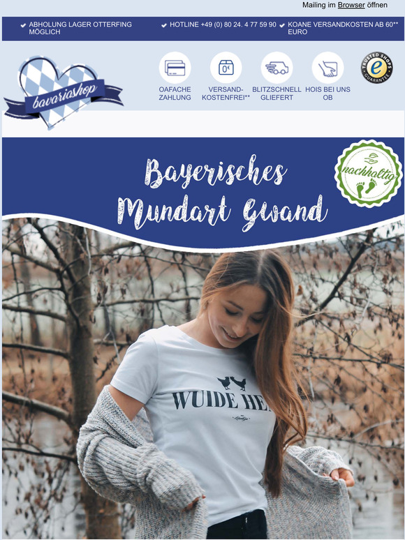 Bayerische Mundart Gwand, jetzt neue Motive!