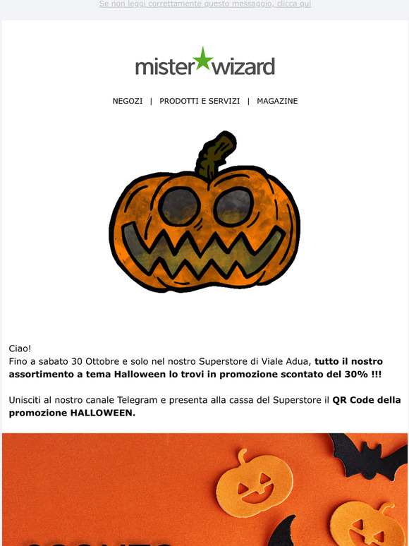  Sconto 30% su tutti gli articoli a tema Halloween!