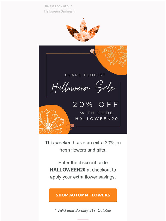 Celebrate Halloween with 20% Off Flowers