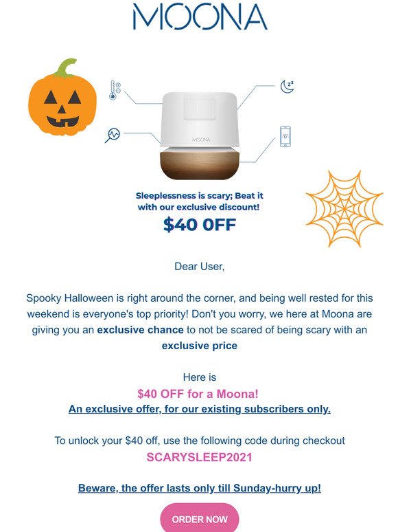 40$ OFF:Halloween Discount, just till Sunday!