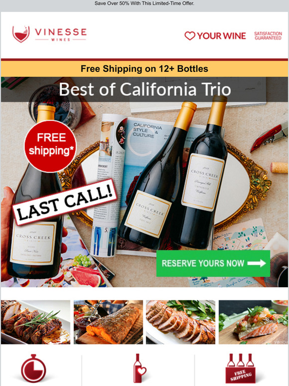 Last Chance to Secure the Best of California Trio: Praiseworthy Red & White Wines from Cross Creek Winery for Less than $13.50/Bottle