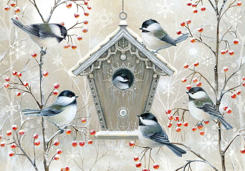 Winter Gathering adult wooden jigsaw puzzle
