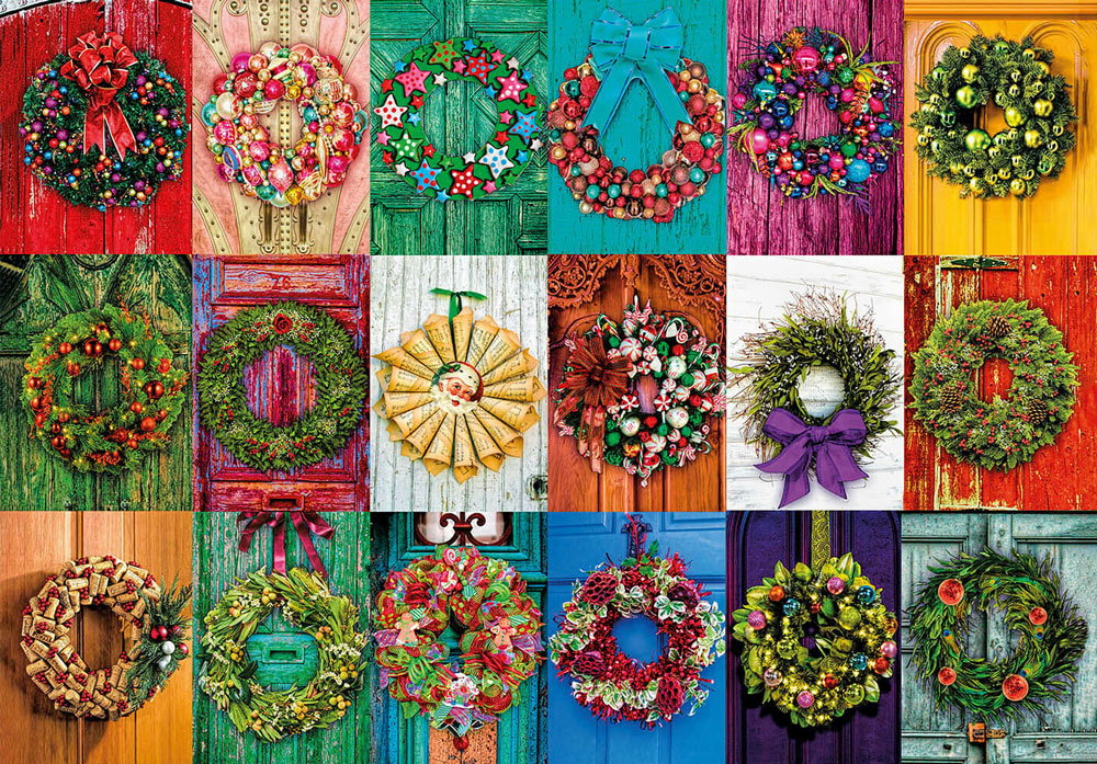 Holiday Wreaths wooden jigsaw puzzle
