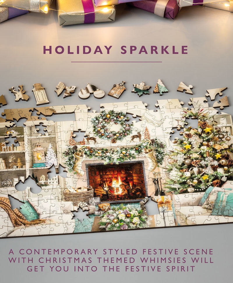 Holiday Sparkle Adult Wooden jigsaw puzzle