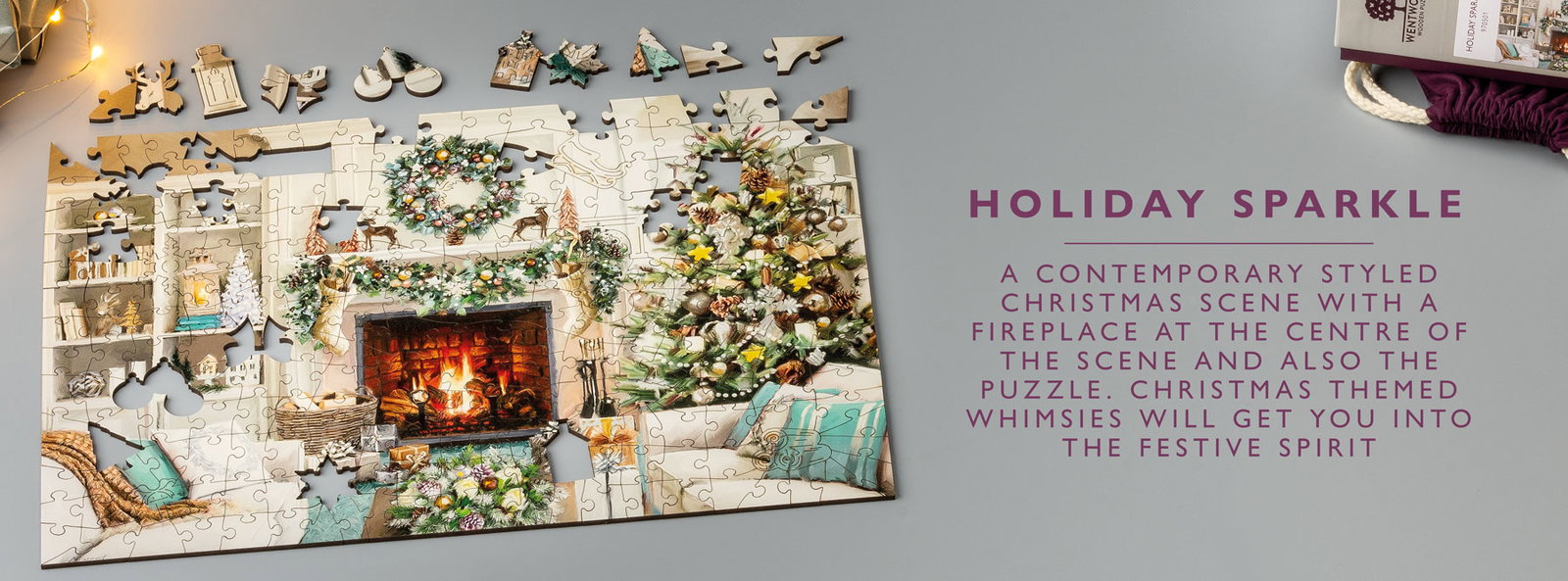Holiday Sparkle adult wooden jigsaw puzzle