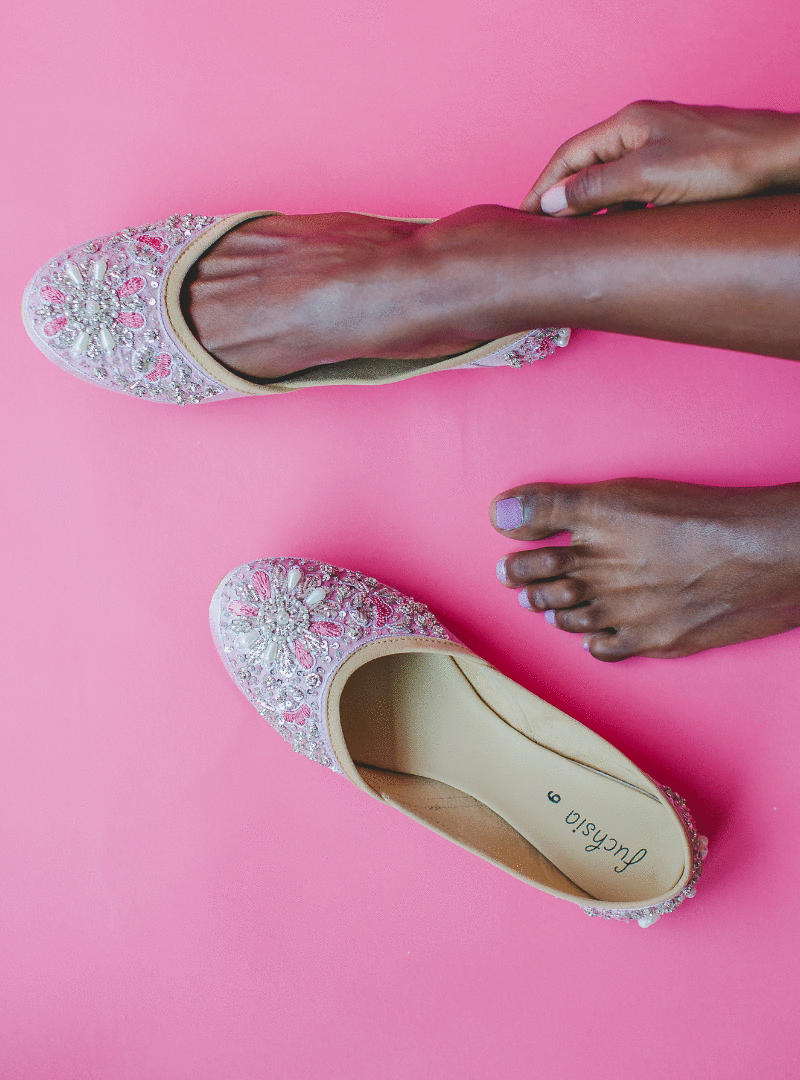 Pink sparkles feet