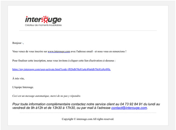 Activez votre compte sur Interouge !