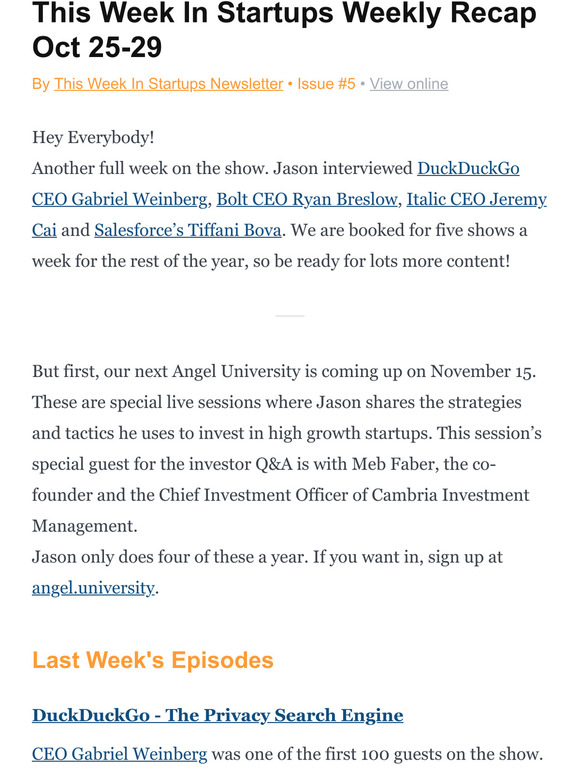This Week In Startups Weekly Recap Oct 25-29