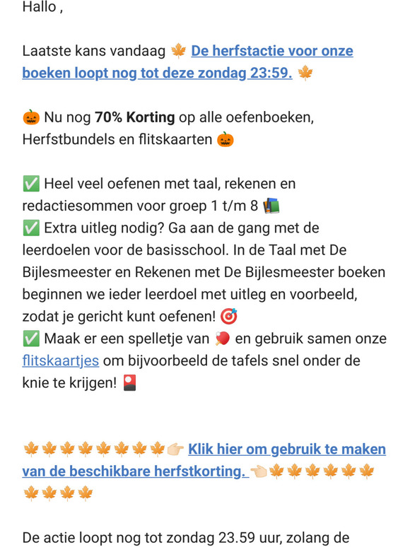 HERFSTKORTING loopt bijna af [Tot 23:59]