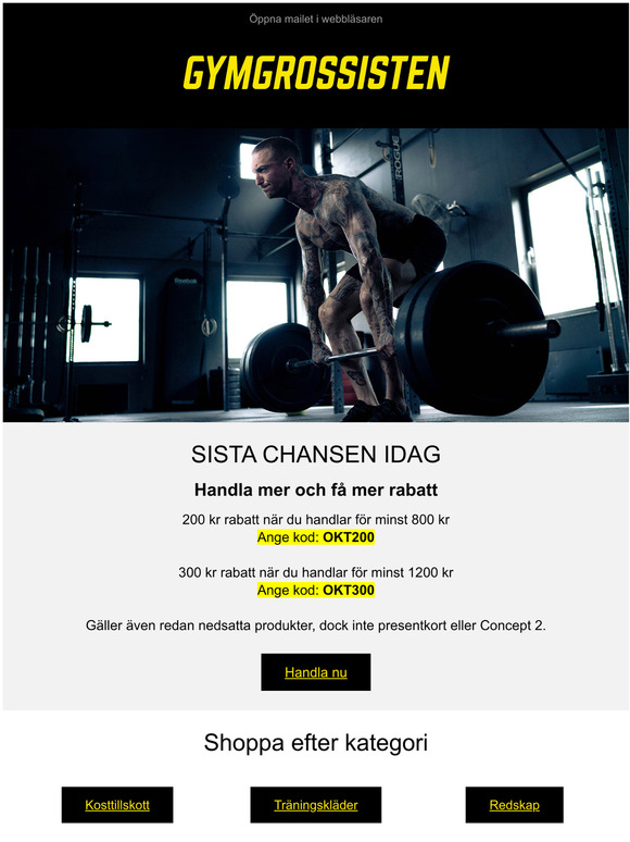 Din rabattkod gr ut idag