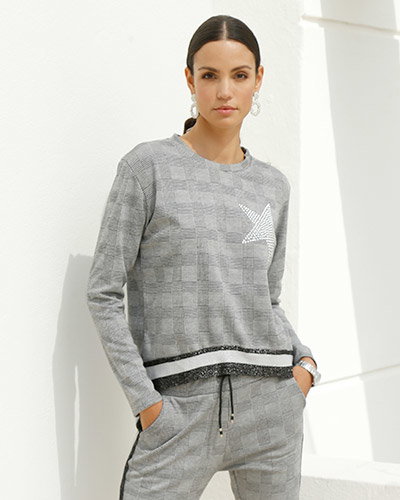 Sweatshirt mit Karo-Muster