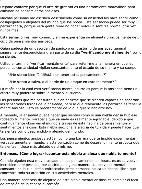 La Gratitud Aliviana el Peso de la Ansiedad