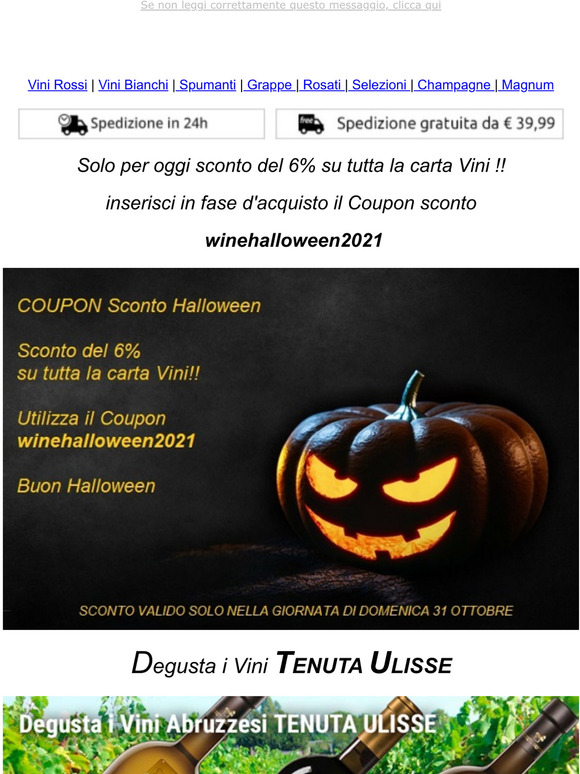 SCONTO Halloween! Corri su Negoziodelvino