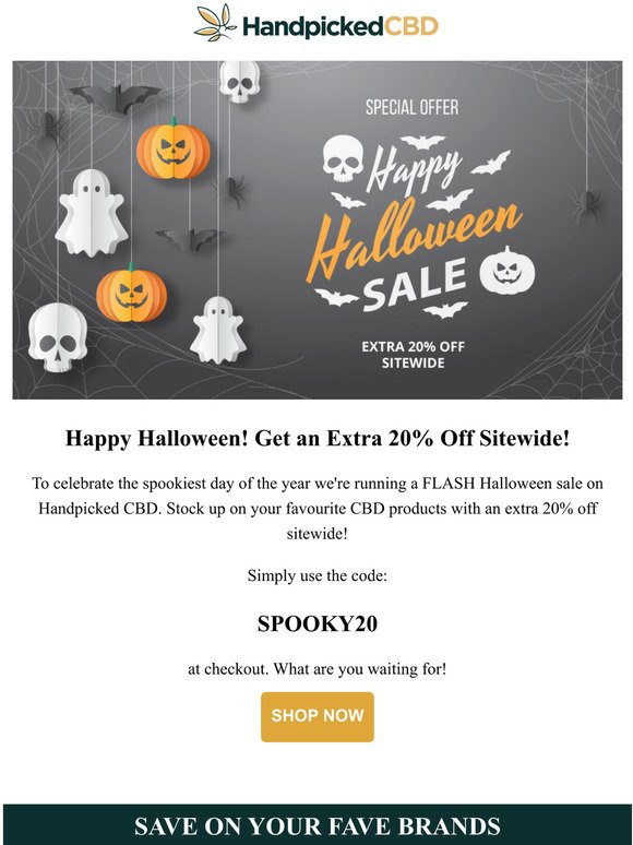   Halloween Sale! Extra 20% Off Today Only!