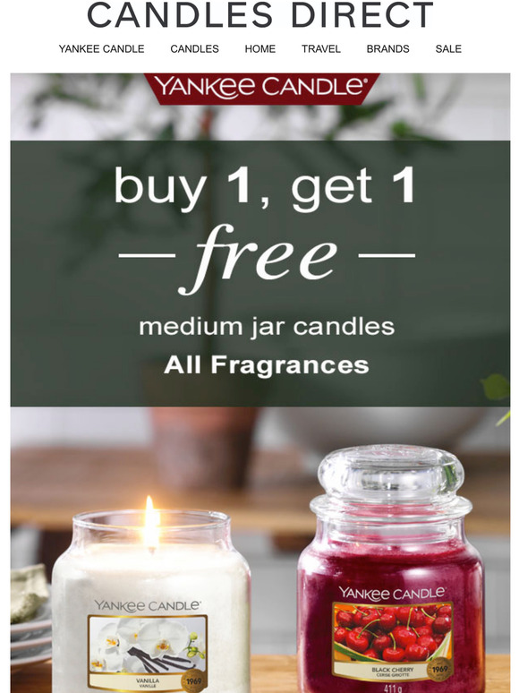 Buy 1 Get 1 FREE !! All Yankee Candle Medium Jars