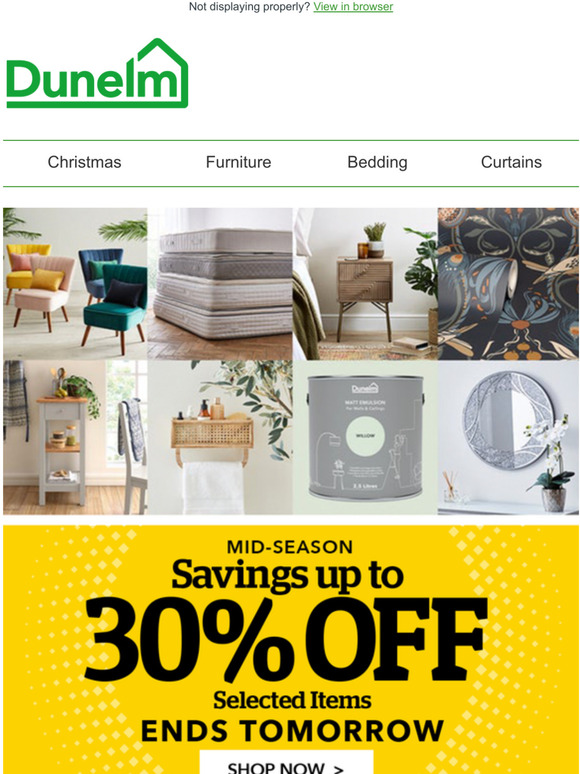 Dunelm Its the final countdown Up to 30 off ends tomorrow! Milled
