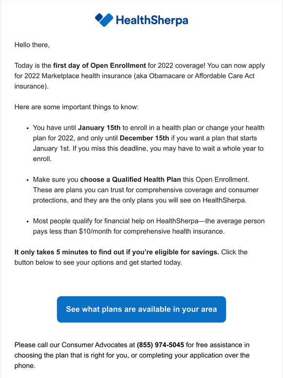 Enroll in a health plan nowOpen Enrollment has begun