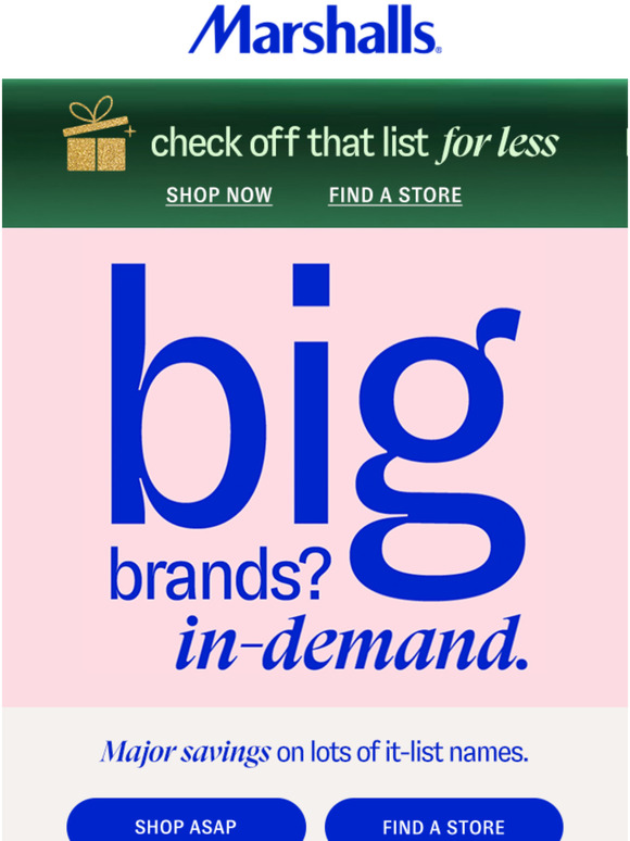 Marshalls BIG (HUGE) BRANDS Milled