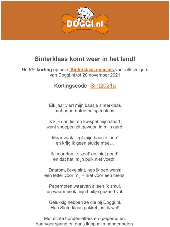 Het is weer bijna Sinterklaas! Bestel nu de leukste Sint producten! - Doggi.nl