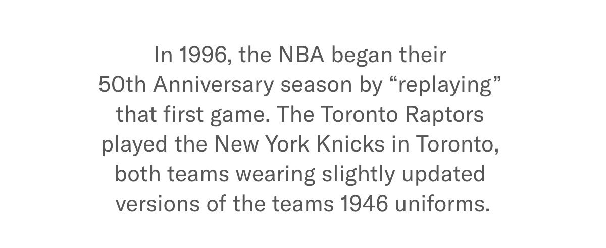 The Story of the First NBA Game - November 1, 1946 Mitchell & Ness