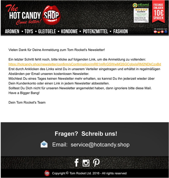 Bitte besttige Deine Newsletter-Anmeldung