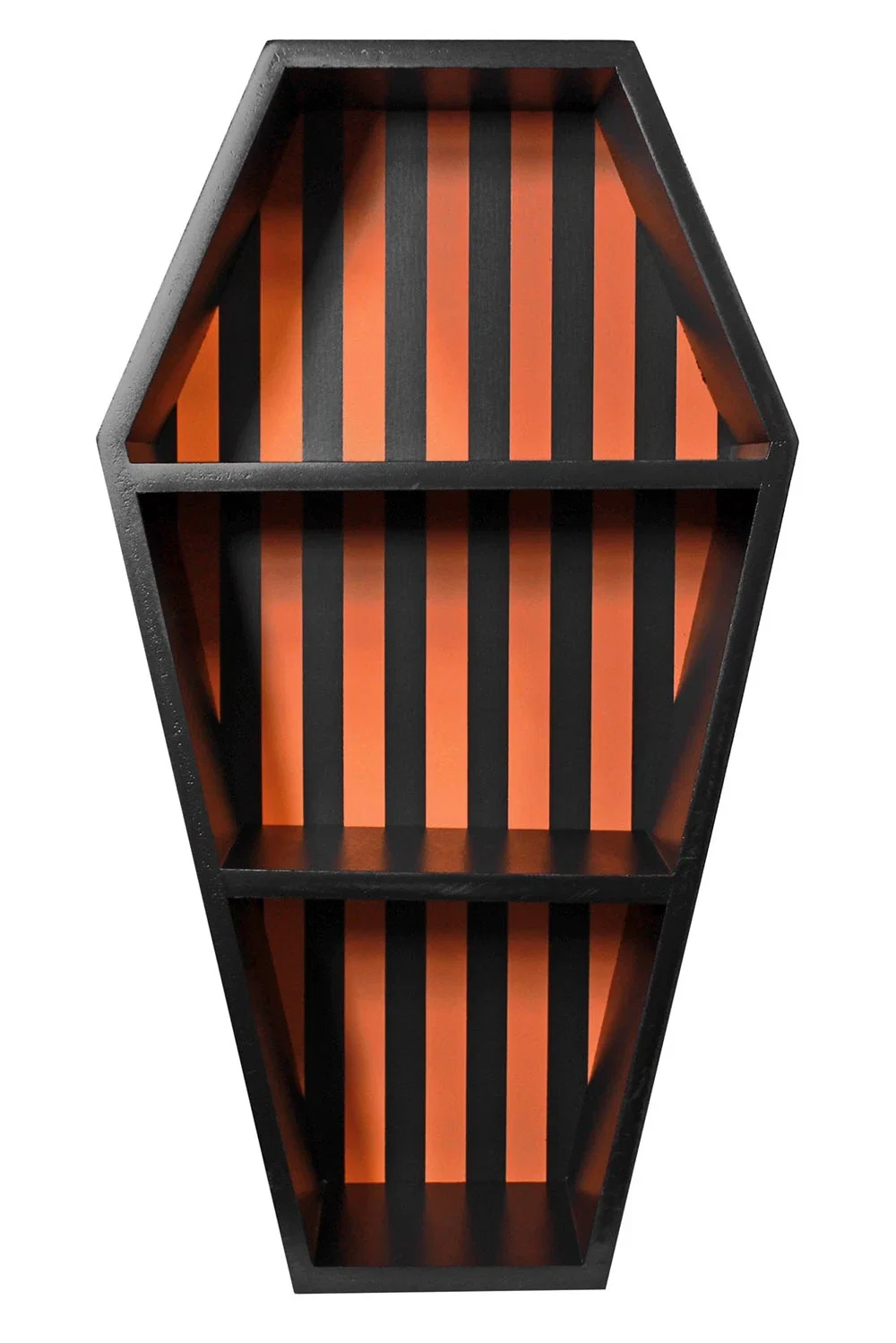 Image of Striped Coffin Shelf [Black/Pumpkin]
